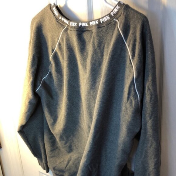 M Pink Victoria Secret grey pullover sweater - Picture 9 of 10